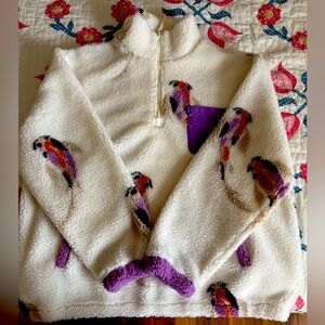 Taylor Swift Speak Now Koi Fish Quarter Zip Sherpa Pullover Size XL